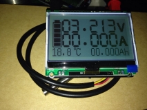 测单节锂电2~5V升压版12864库仑计带温度时间输出关断控制